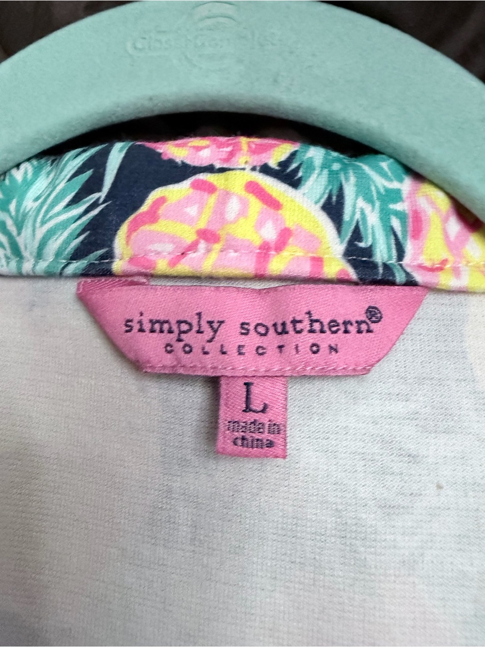 Simply Southern Navy Tropical Pineapple Print Sleeveless Midi Dress - Picture 5 of 7